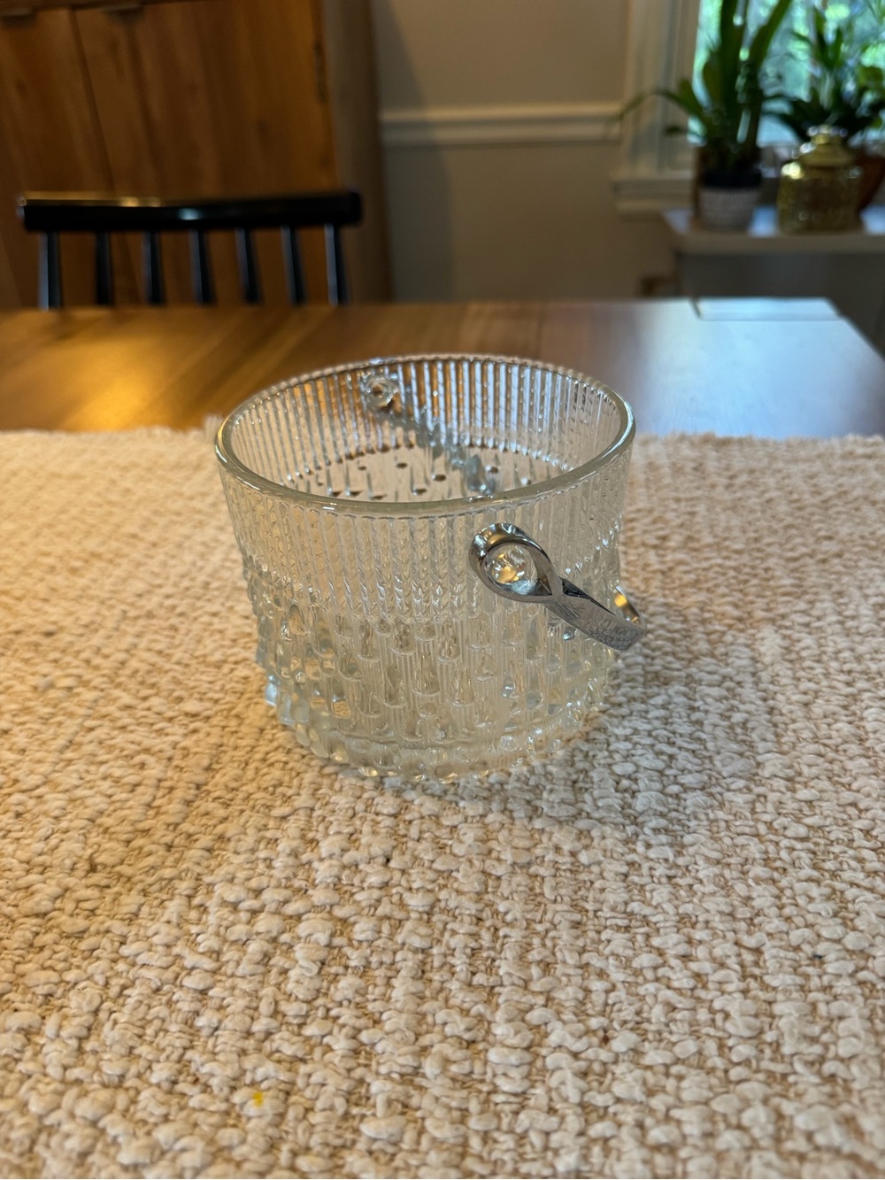 Teleflora Glass Ice Bucket with Chrome Handle